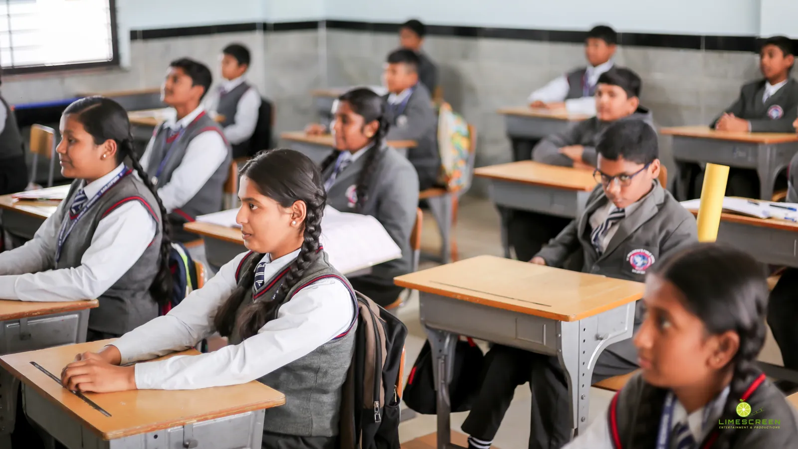 Students attentive during a class