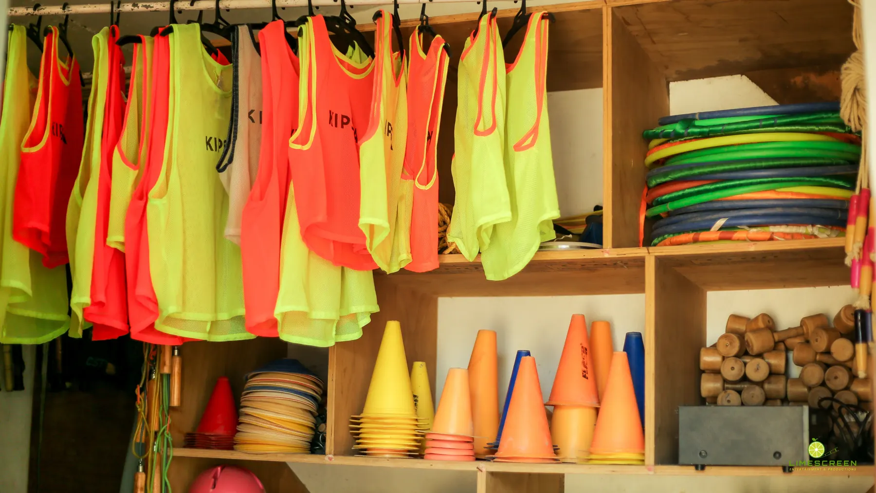 Sports equipment ready for physical education at SPPS