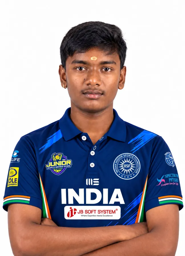Mokshith P Kumar, India U-17 indoor cricket team